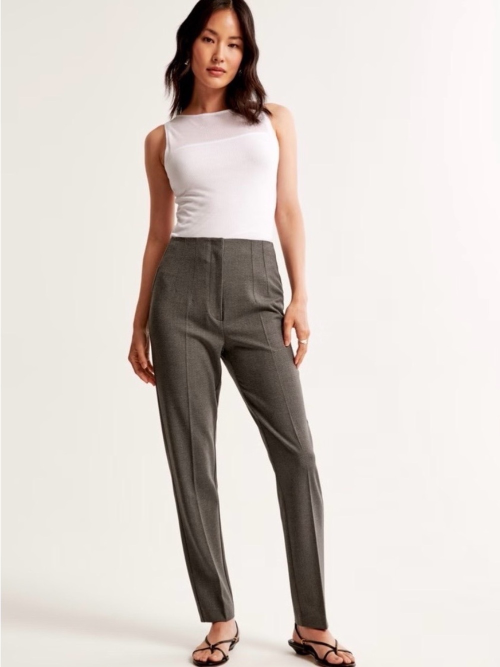 Abercrombie & Fitch Slim Straight Tailored Pants in Charcoal